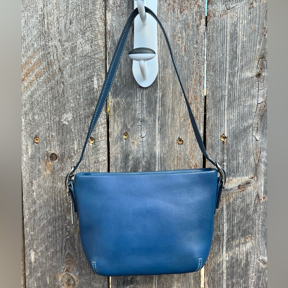 Vintage Coach Legacy Mini Duffle bag Blue Leather - Picture 5 of 10